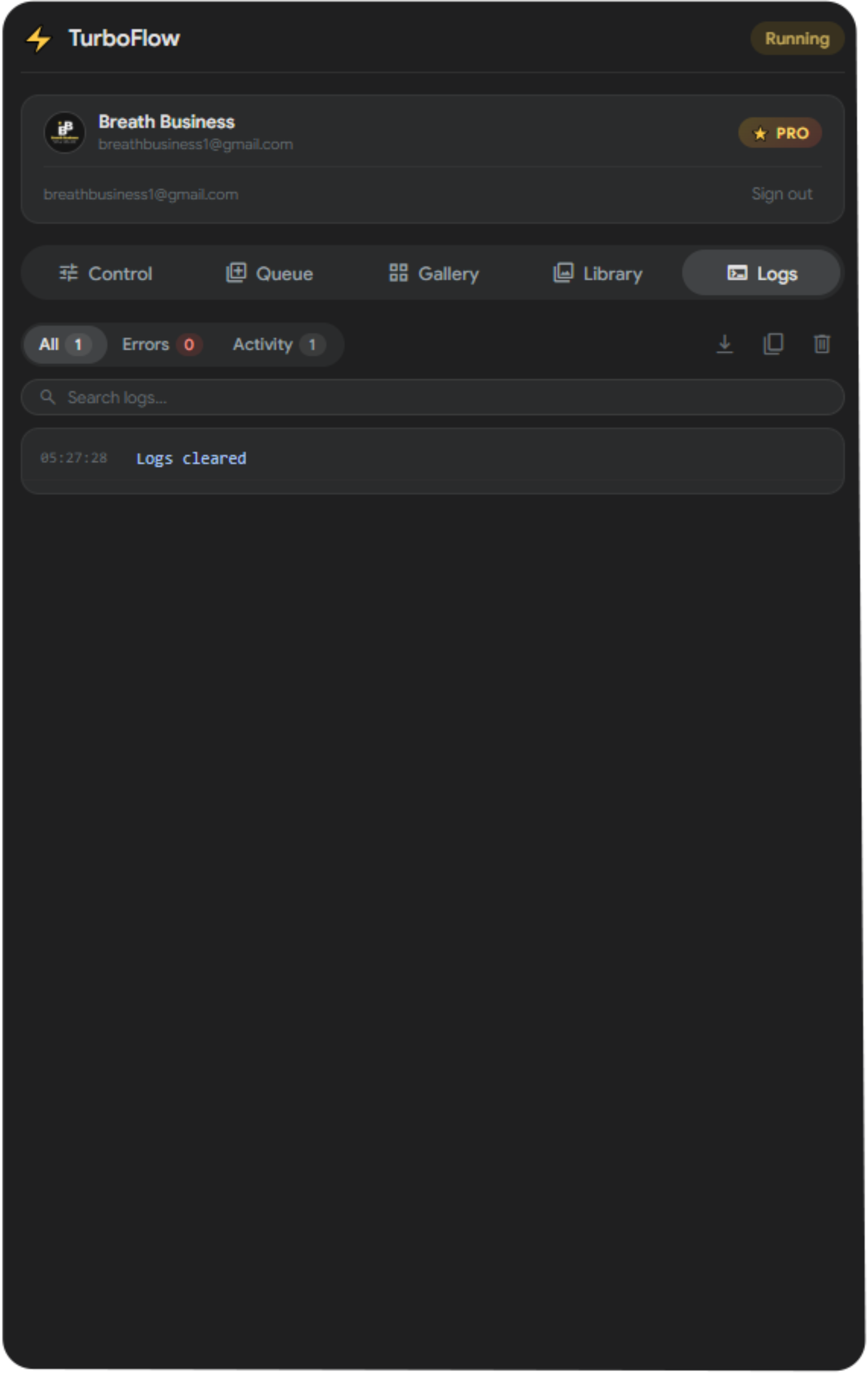 TurboFlow Logs Tab