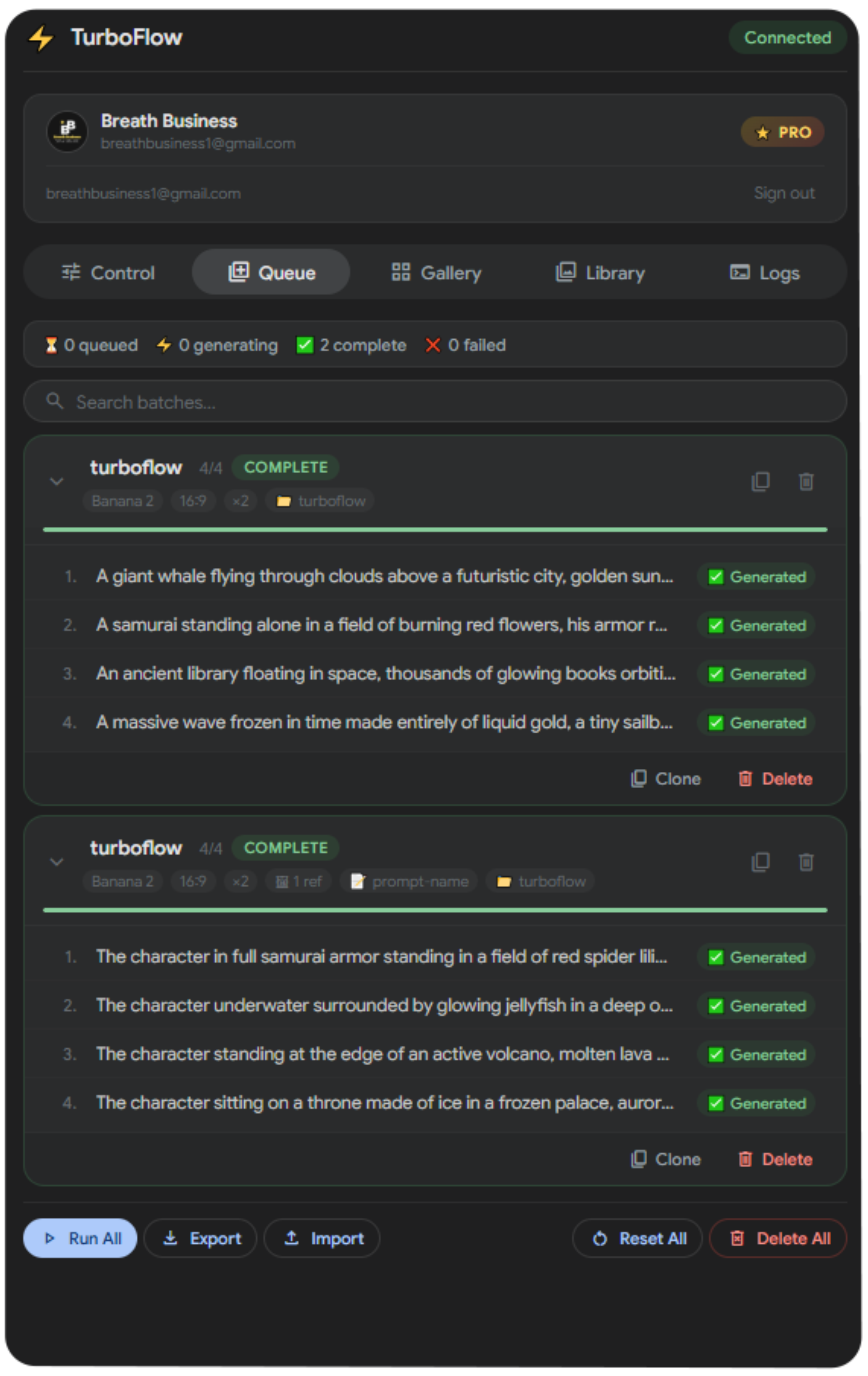TurboFlow Queue Tab